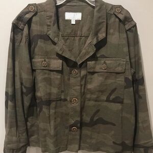 Time and Tru Kids Green Camouflage Blouse